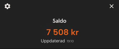 Användarsaldo 7 508 kronor